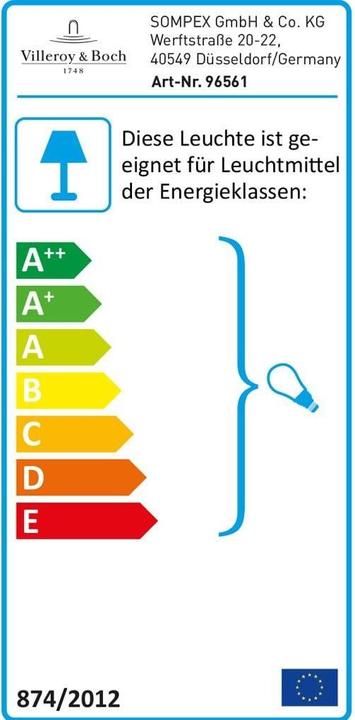 Energie-Label Villeroy & Boch Vancouver (E27)