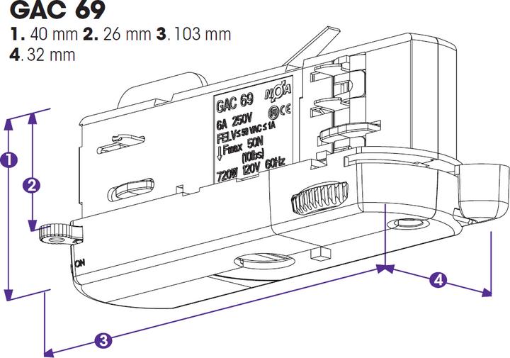 Actual product image Nordic Global Trac multi-adapter 3-phase GAC69-1 grey