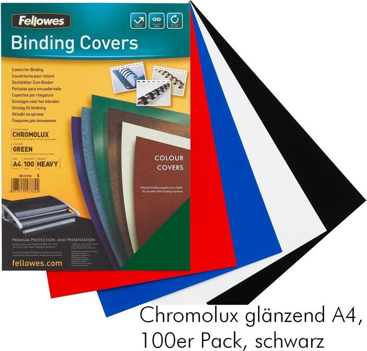 Image du produit Fellowes Feuille supérieure Chromolux, brillante, noire