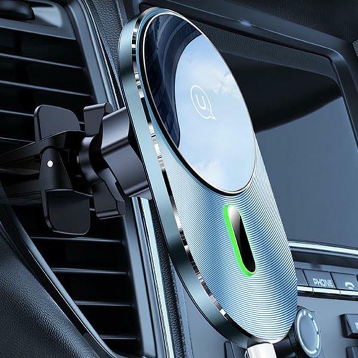 Image du produit Usams Uchwyt indukcyjny Magnetic Car Wireless Charging 15W do kratki went. szary/grey CD170DZ01 (US-