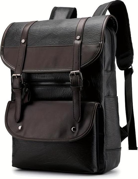 Immagine prodotto Only-Bags.Store Zaino vintage semplice da uomo in pelle PU con grande capacità, zaino da viaggio casual all'aperto