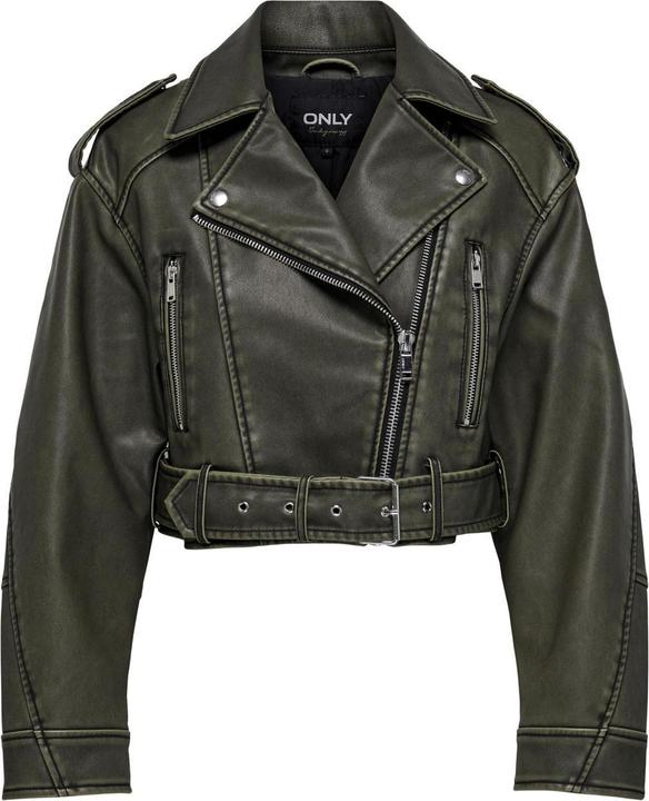 Only Onlella Faux Leather Washed Biker Otw