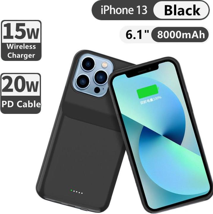 Image du produit PhoneLook Coque 15W batterie externe wireless power cover fast charging 8000mAh (Apple iPhone 13 Pro Max)