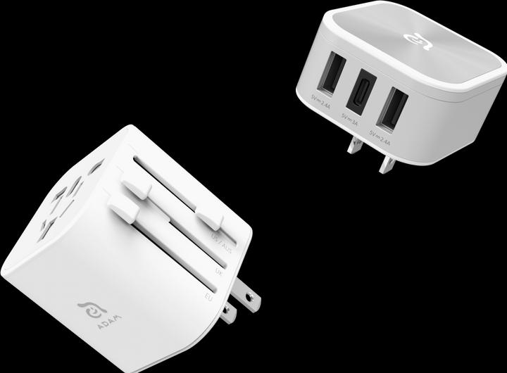 Produktbild Adam Elements OMNIA T3 | Weiss | Universal-Reiseadapter mit USB-C und USB-A Ladeanschlüssen