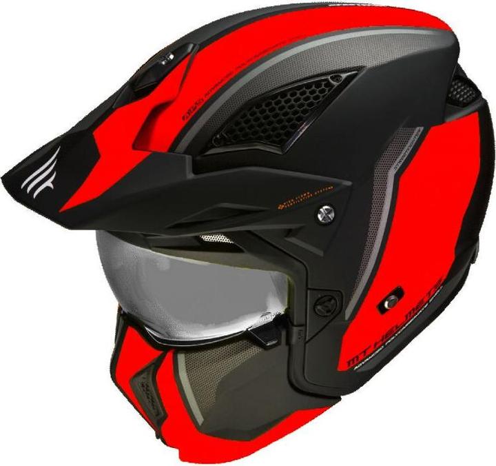 Produktbild MT Helmets motorrad-crosshelm mit abnehmbarem kinnteil und umwandelbarem visier streetfighter sv twin c5 (ece (64 cm, XXL)