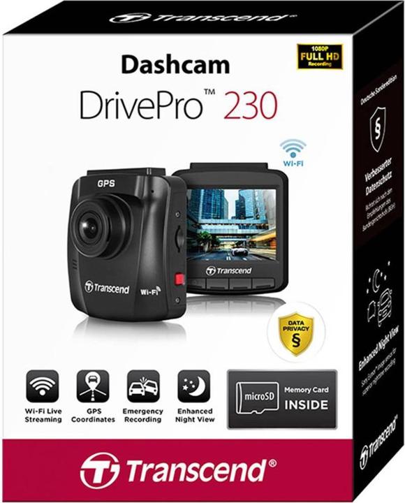 Produktbild Transcend DrivePro 230 Data Privacy inkl. 32GB microSDHC TLC (GPS-Empfänger, Full HD)