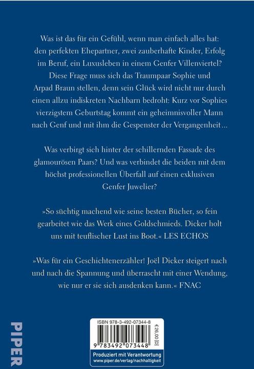 Produktbild Piper Ein ungezähmtes Tier (Deutsch, Joël Dicker, 2025)