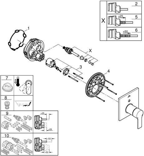 Produktbild Grohe ALLURE Badearmatur Unterputz Fertigset, chrom