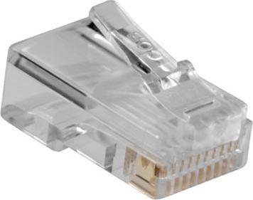 Actual product image RJ48 (10P/10C) modulaire connector for flat cable. Unit: Bag 25 pcs