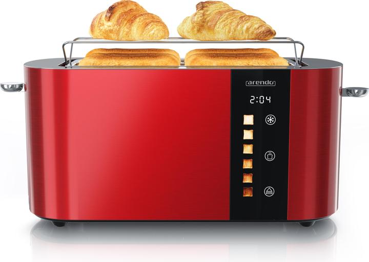 Image du produit Arendo Toaster Edelstahl 4 Scheiben Langschlitz, Bräunungsgrad & Restzeitanzeige, Touch Display, 1500 W