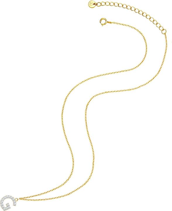 Produktbild Glanzstücke München Damen Buchstabe G Sterling Silber Zirkonia Gelbgold 45,0 cm Basiskette + 5,0 cm Verlängerung - 32056 (Sterling Silber, 40 - 45 cm)