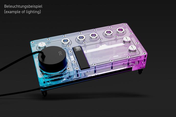 Actual product image Alphacool Core Distro Plate 240 Left with VPP Pump