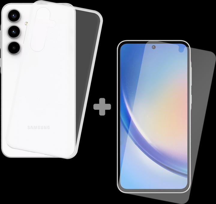 Produktbild Cazy Silikon Hülle Kompatibel mit Samsung Galaxy A35 - Soft TPU Schutz Transparant + Display Schutz - (Samsung Galaxy A35)