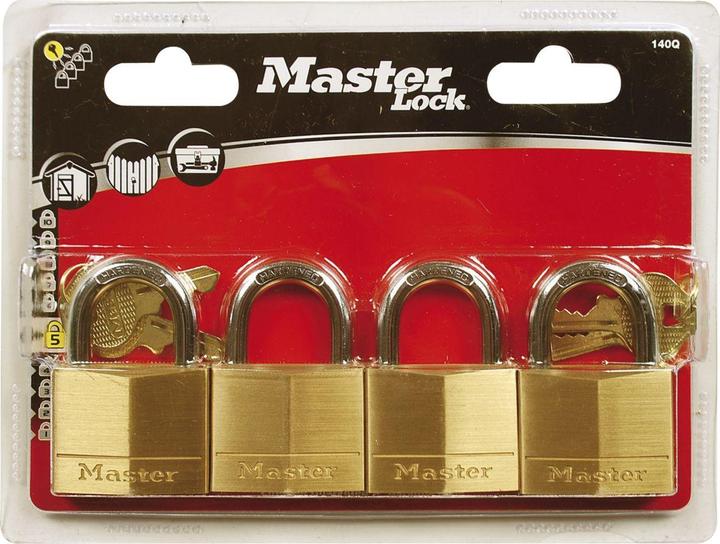 Master Lock Padlock 140 EURQ brass, width 40 mm, keyed alike SB-4