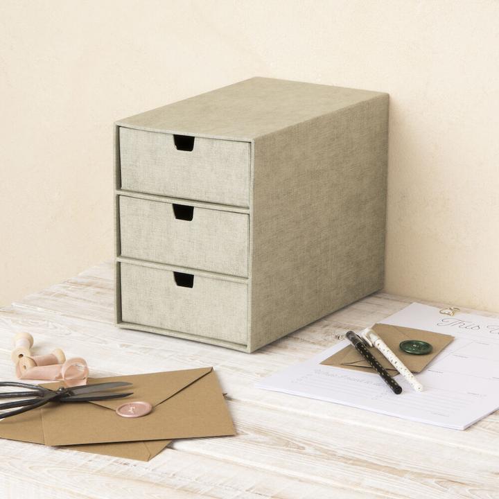 Produktbild Bigso INGRID Schubladenbox 3 Fächer Linnen Canvas