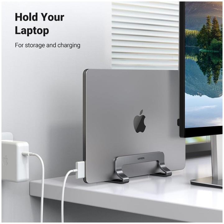 Actual product image Ugreen 45622 Stand Vertical Laptop Holder Gray