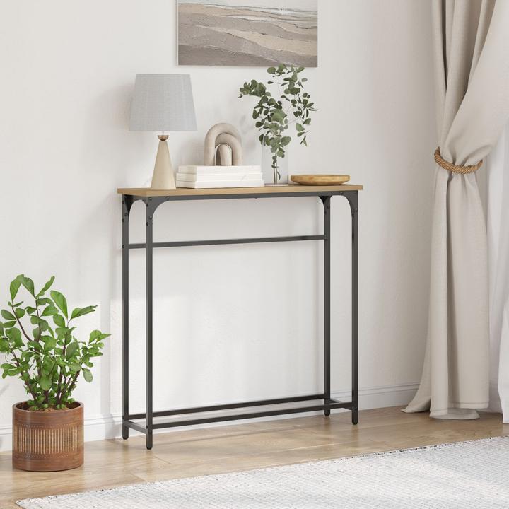 Produktbild VidaXL Konsolentisch Artisan Eiche 75x19,5x75 cm aus Holzwerkstoff und Stahl