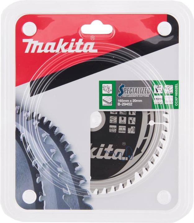 Produktbild Makita B-29452 TCT-Säge 165X1.45X20mm 5° T52 SPEZIELL zum Schneiden von Laminat