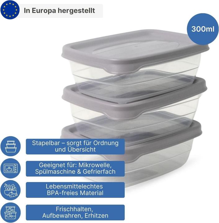 Actual product image Hobby 3er-Set Aufbewahrungsdosen Frischhaltedosen Vorratsdosen Stapeldosen (0.30 l)