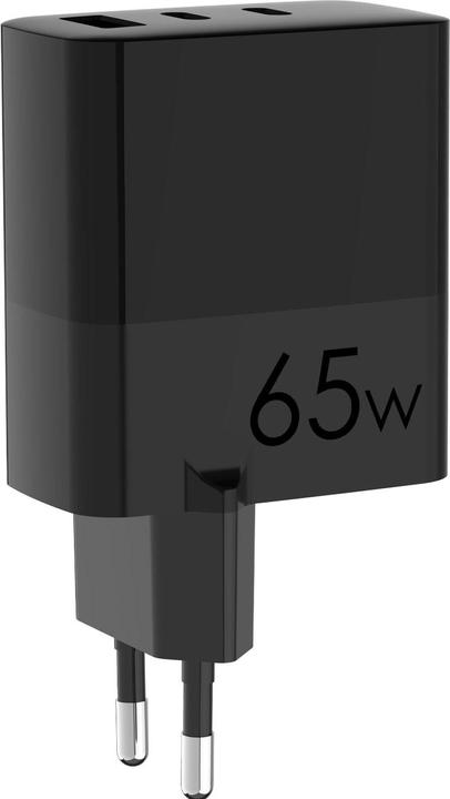 Produktbild Eaxus USB Ladegerät mit Ladekabel, 3 Ports, 2x Typ-C & 1x Typ-A, 65 Watt, schwarz (65 W)