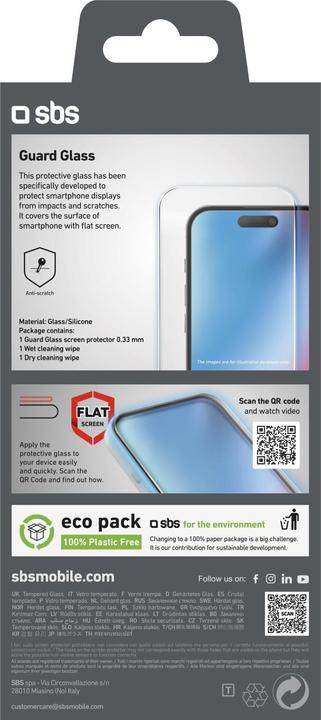 Actual product image SBS Glass display protection (1 Piece, Apple iPhone 16 Pro Max)