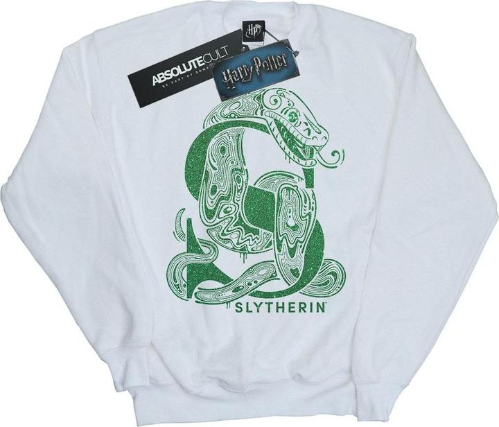 Actual product image Girls Slytherin Glitter Sweatshirt (140, 146)