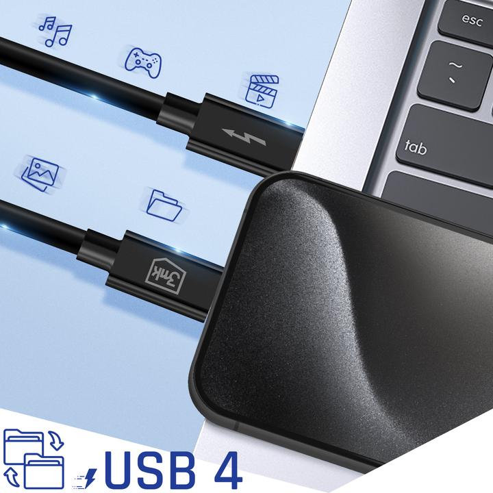 Immagine prodotto 3MK Cavo Hyper ThunderBolt 240W (1 m, USB 4.0)