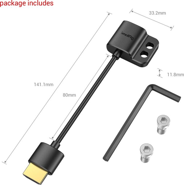 Immagine prodotto SmallRig Cavo adattatore HDMI 4K ultra sottile (da A ad A) - 3019 (0.11 m, HDMI)