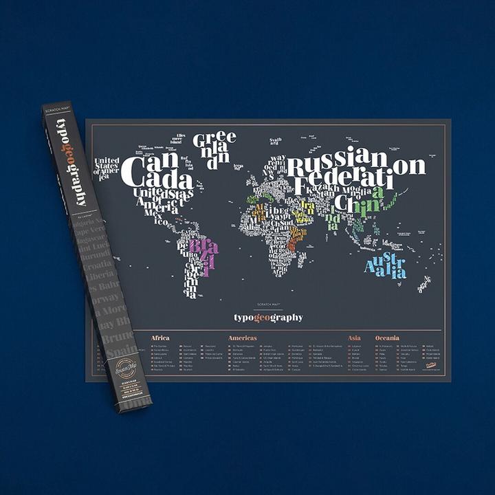 Produktbild Luckies Scratch Map Typogeography (82 x 60 cm)