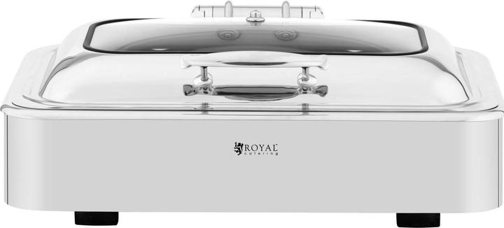 Produktbild Royal Catering Chafing Dish Warmhaltebehälter Speisenwärmer Brennpaste GN 1/1 8,5L Sichtfenster