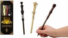 Immagine prodotto Blue Sky Harry Potter: penna a bacchetta con stemma di Hogwarts confezione da 3 pezzi (Nero, 3 x)
