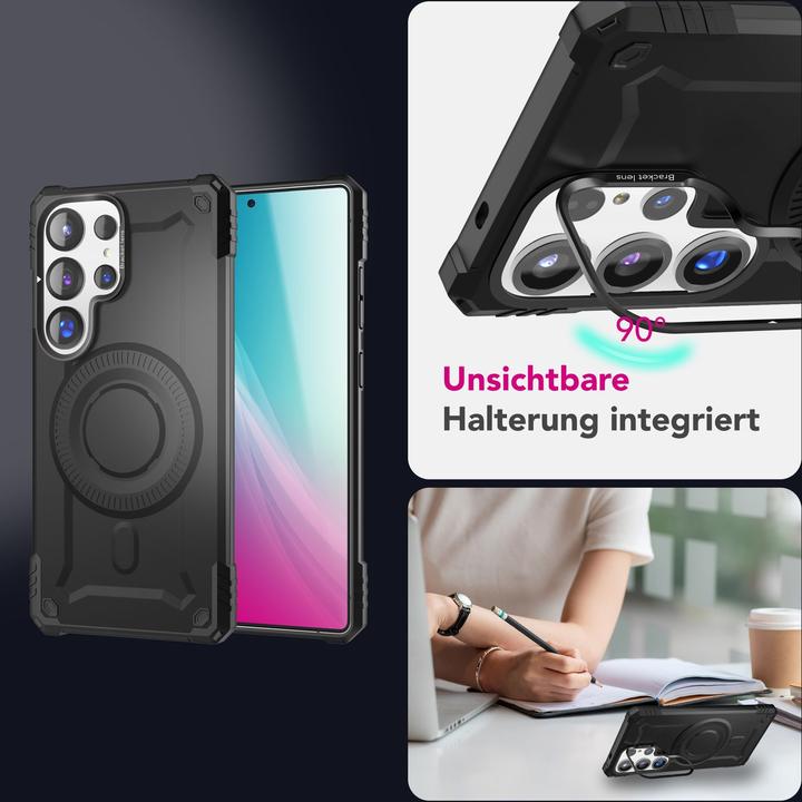 Produktbild Nalia Granite - Armor Panzer Hülle mit MagSafe Ring und Ständer - Military Hardcase (Samsung Galaxy S25 Ultra)