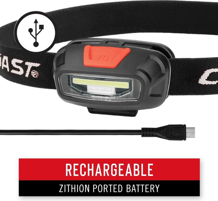 Image du produit Coast FL13R Lampe frontale rechargeable avec éclairage rouge & blanc 270 lumens (270 lm)