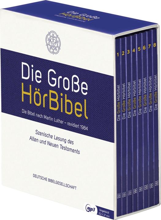 Actual product image The Great Audio Bible. Unabridged, staged reading. 8 MP3 CDs (Michael Mendl, Marianne Rogée, Martin Luther, Christian Bridger, Philipp Schepmann, German)