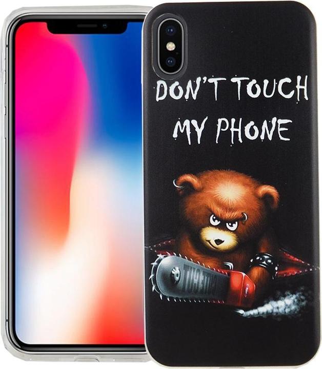 Actual product image König Design Mobile Case for Apple iPhone X Bear Dont Touch Case Cover Motif Slim Case Etui (Apple iPhone X)