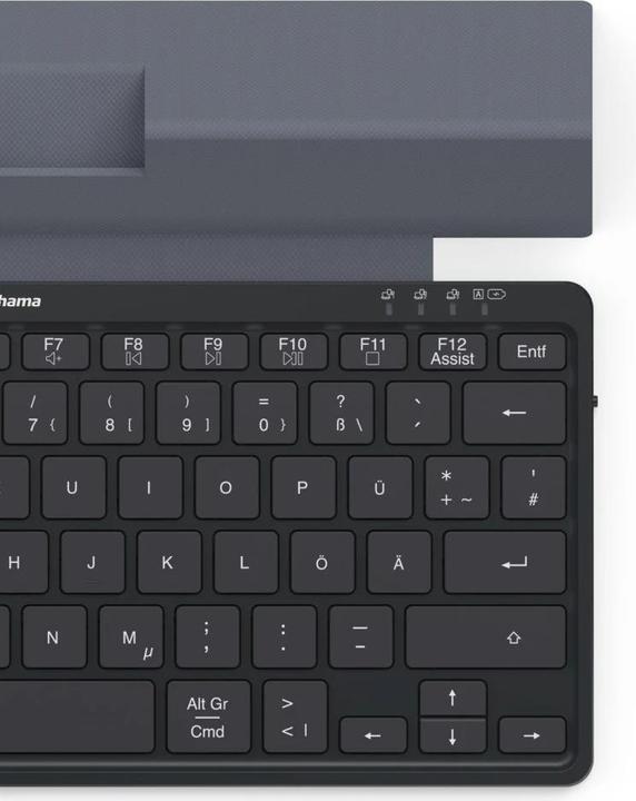 Actual product image Hama Multi-device keyboard Travel 600, cover, Bluetooth®, small, SW, QWERTZ DE (00125138) (DE, Wireless)