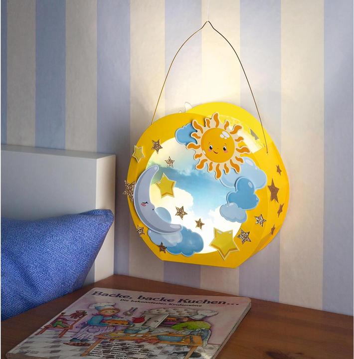 Produktbild Folia Papier Laternen-Bastelset Sonne, Mond, Sterne