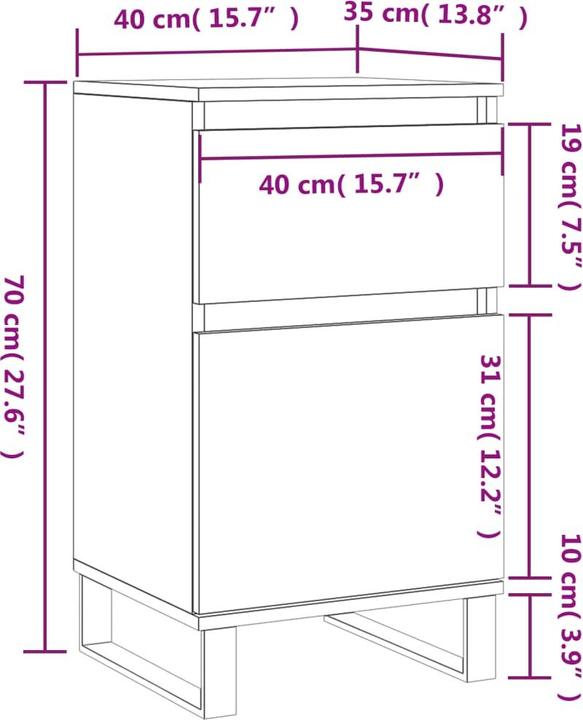 Produktbild VidaXL Wendell (40 x 35 x 70 cm)