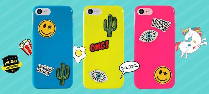 Produktbild Puro Patch Mania – Samsung Galaxy A3 (2017) Hülle, Set mit 5 Aufklebern (gelb) (Apple iPhone 7, Huawei P9 Lite, Samsung Galaxy A3 (2017), Samsung Galaxy A5 (2017))