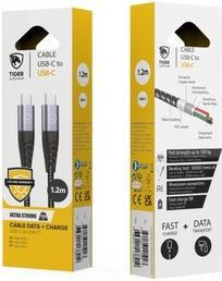Image du produit Muvit Tiger Cable Ultra Resistant Type C/Type C 1,2m Gris (1.20 m)