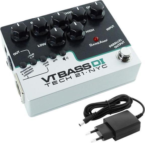 Actual product image tech21 SansAmp Character VT Bass DI Preamp Pedal with power supply unit (Bass)