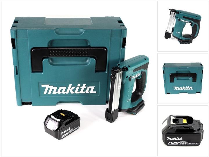 Makita DST 221 M1J 18 V Li-ion battery tacker in Makpac + 1x BL 1840 B 4,0 Ah Li-Ion battery - without