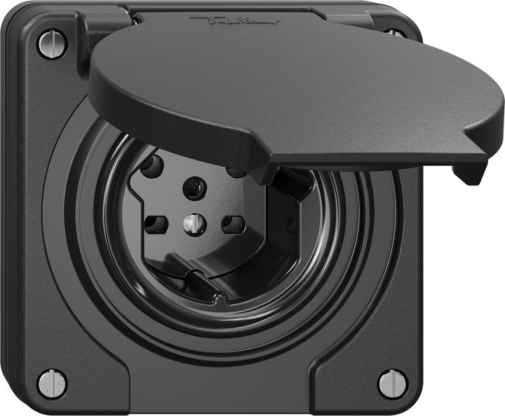 Actual product image Feller Socket outlet T15 UP wet IP55/21 black