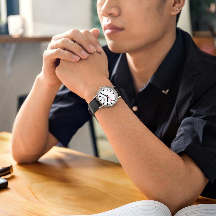 Actual product image Mondaine Classic - Vegan brushed (Analogue wristwatch, Swiss made, 36 mm)