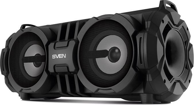 Immagine prodotto Sven PS-485, juodas, potenza di uscita 2x14W (RMS), Bluetooth, FM, USB, Micro SD, display a LED, litio ba (Batteria ricaricabile, Porta USB)