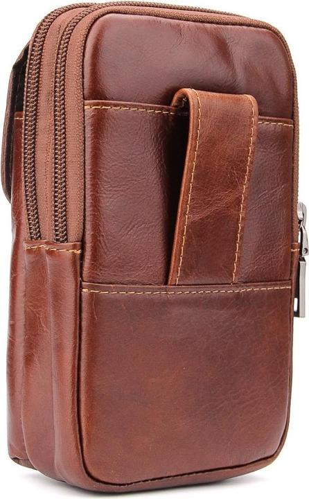 Image du produit Cover-Discount Universel - Sacoche ceinture double zip marron