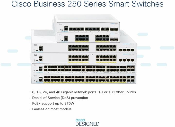 Produktbild Cisco PoE+ Switch CBS250-48P-4X-EU 52 Port (52 Ports)