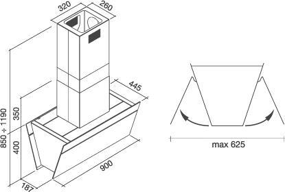 Actual product image Falmec Butterfly Isola 90 N (Island canopy)