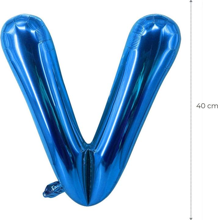 Actual product image Hermex Letter balloon V blue birthday party balloon foil balloon 40cm (1 x)