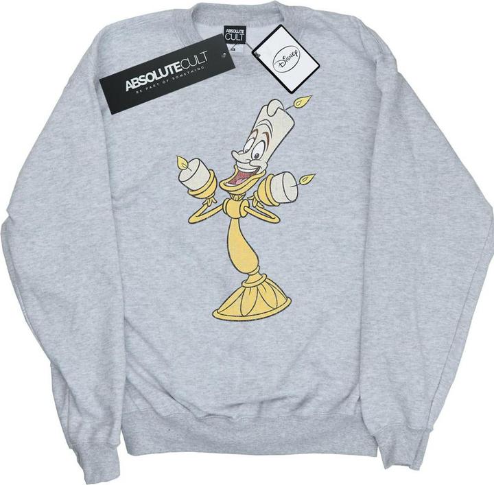 Actual product image Disney Womens/Ladies Beauty And The Beast Lumiere Distressed Sweatshirt (S)